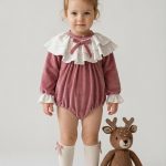 BRIELLA Uzun Kollu Özel Gün Bayramlık Fiyonk Detaylı Kız Bebek Romper