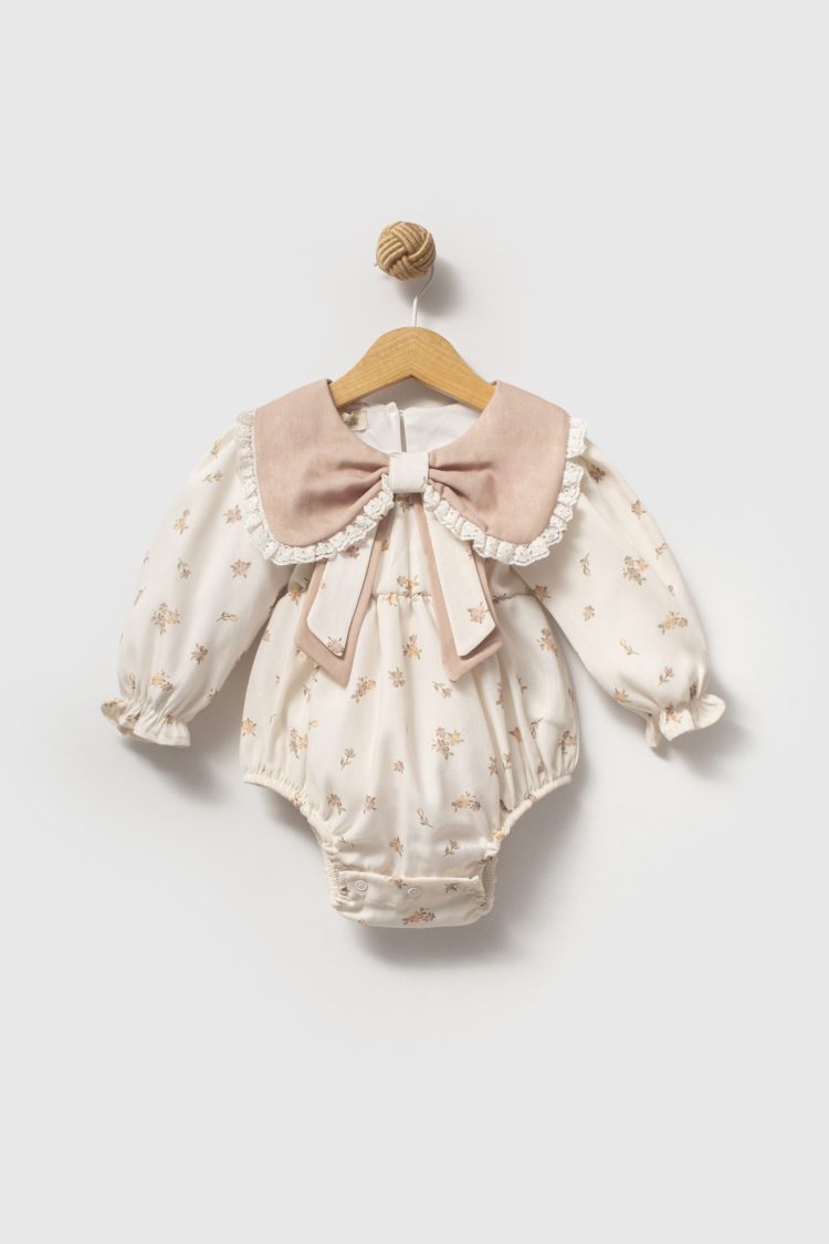 lana kız bebek çıtır çiçek desenli romper tulum - Görsel 3