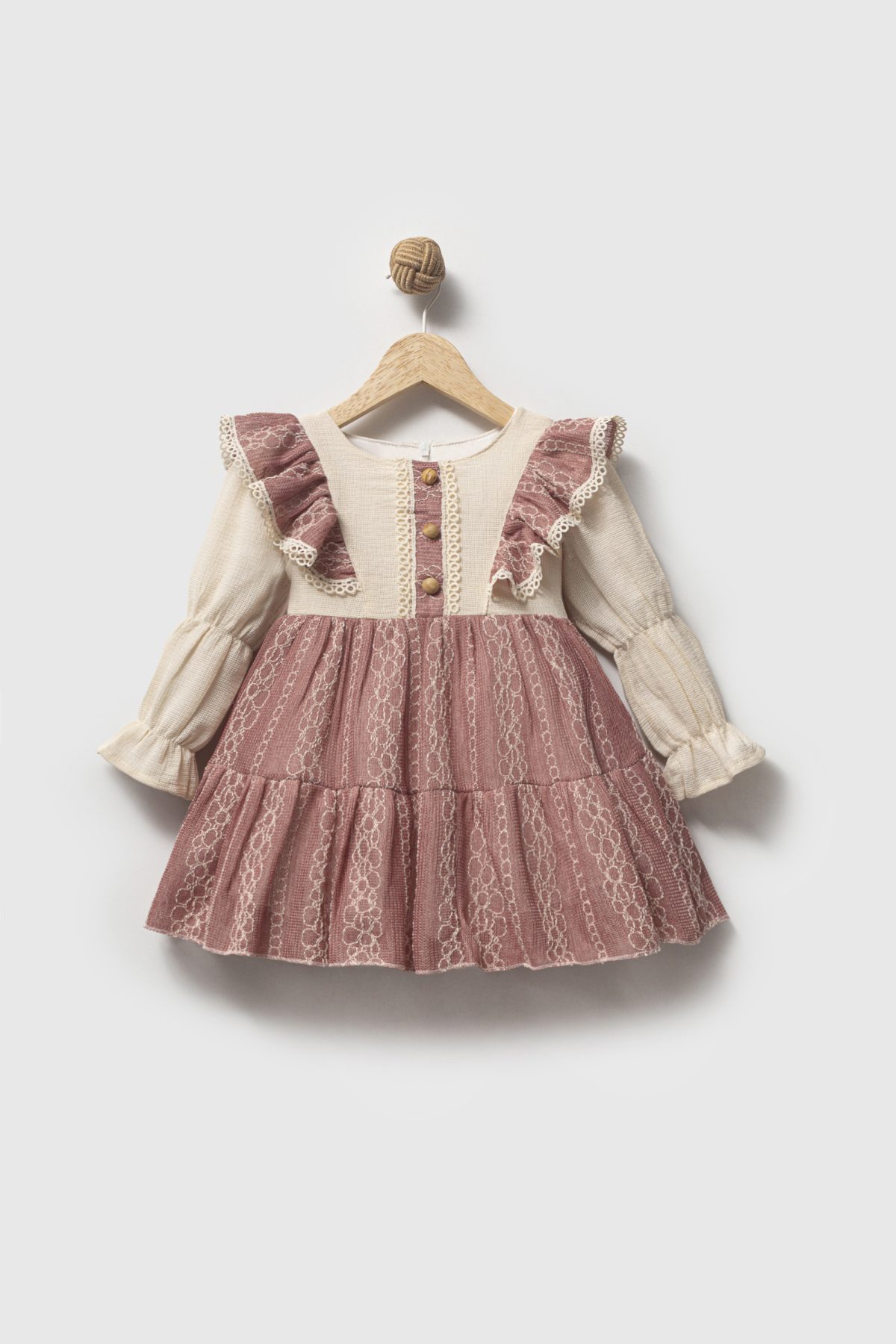 CASEY Bayramlık Uzun Kol Etekli Özel gün Kız Çocuk Elbise - Görsel 2