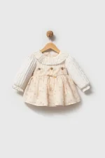 CLARA Uzun Kollu Etekli Özel Gün Bayramlık Kız Bebek Elbise - Görsel 3