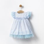 Nil Kalp Desenli Kız Bebek Elbise