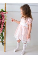 Emma Kız Çocuk Güpür Detaylı Elbise - Görsel 9
