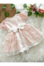 Emma Kız Çocuk Güpür Detaylı Elbise - Görsel 8