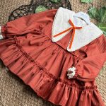 Grace Kadife Dantel Yaka Detaylı Uzun Kollu Etekli Kız Çocuk Elbise