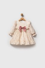 LİNA Uzun Kollu Kurdele Detaylı Kız Çocuk Özel Gün Bayramlık Elbise - Görsel 6