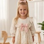 LİNA Uzun Kollu Kurdele Detaylı Kız Çocuk Özel Gün Bayramlık Elbise
