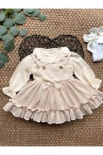 EVİE Bayramlık Uzun Kollu Etekli Özel Gün Kız Bebek Elbise - Görsel 3