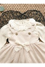 EVİE Bayramlık Uzun Kollu Etekli Özel Gün Kız Bebek Elbise - Görsel 4