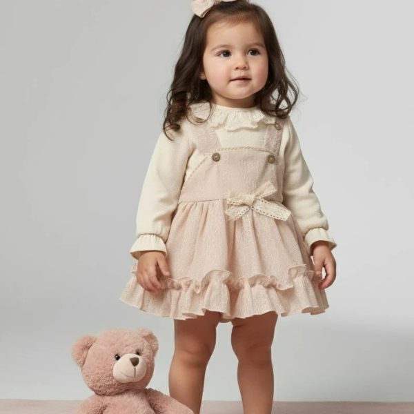 EVİE Bayramlık Uzun Kollu Etekli Özel Gün Kız Bebek Elbise