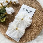 Beyaz Papatya Desenli Tül 2 Li Toka Seti