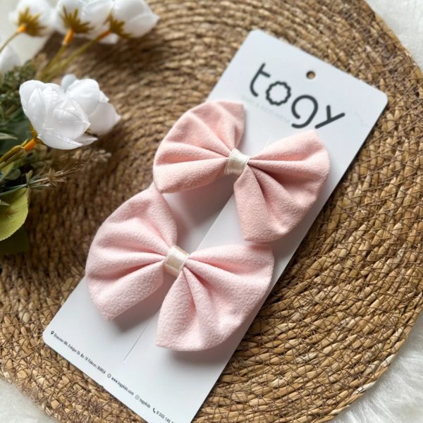 Pudra Fiyonk Kız Çocuk Bebek 2 Li Toka Seti