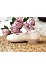 Beyaz Taşlı Simli Kız Çocuk Bebek Babet Ayakkabı - Görsel 2