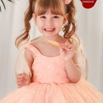 Silvia Papatya Doğum Günü Özel Gün Kız Çocuk Elbise