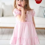 Alessi Mini Fırfır Detaylı Keten Kız Çocuk Elbise