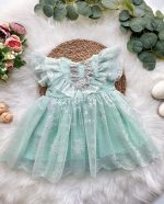 Yasemin 2 Dantel Detaylı Bayramlık Özel Gün Kız Çocuk Bebek Elbise - Görsel 5
