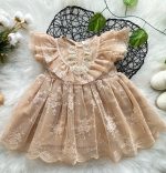Yasemin 2 Dantel Detaylı Bayramlık Özel Gün Kız Çocuk Bebek Elbise - Görsel 4