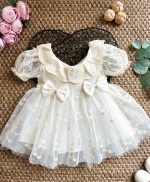 Shay Bayramlık Özel Gün Fiyonk Detaylı Kız Çocuk Bebek Elbise - Görsel 2