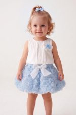 BERRY Kız Çocuk Bebek Gül Detaylı Kabarık Tütü Etekli 2'li Takım