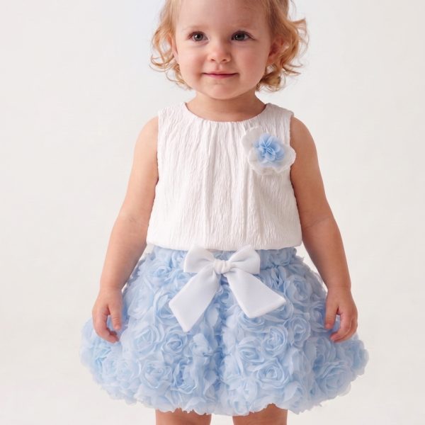 BERRY Kız Çocuk Bebek Gül Detaylı Kabarık Tütü Etekli 2'li Takım