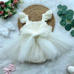 Bella Gül Detaylı Bayramlık Özel Gün Kız Çocuk Bebek Romper