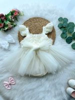 Bella Gül Detaylı Bayramlık Özel Gün Kız Çocuk Bebek Romper