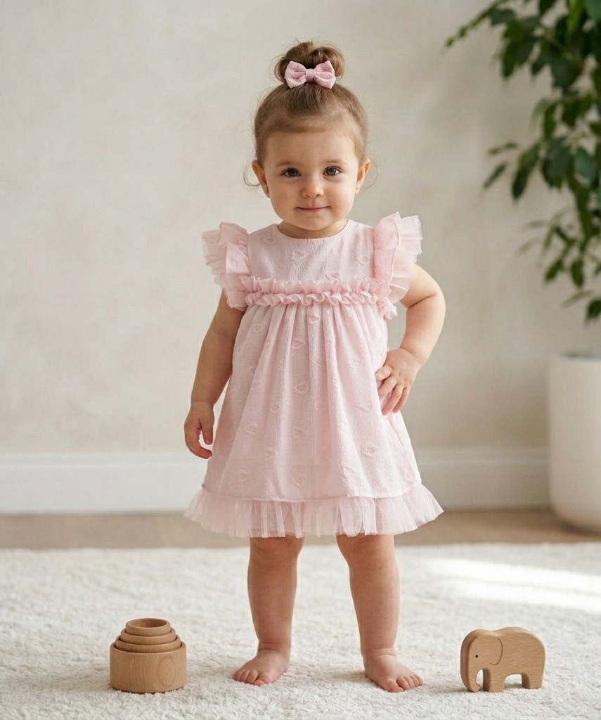 WhatsApp Image 2026-04-10 at 17.18.49 Nil kalp desenli tütü özel gün doğum günü kız bebek elbise - Görsel 1