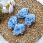 Mavi Tül Gül Detaylı Kız Çocuk Bebek 2'li Toka