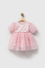 Greta Fırfır Detaylı Özel Gün Bayramlık Kız Çocuk Elbise - Görsel 3