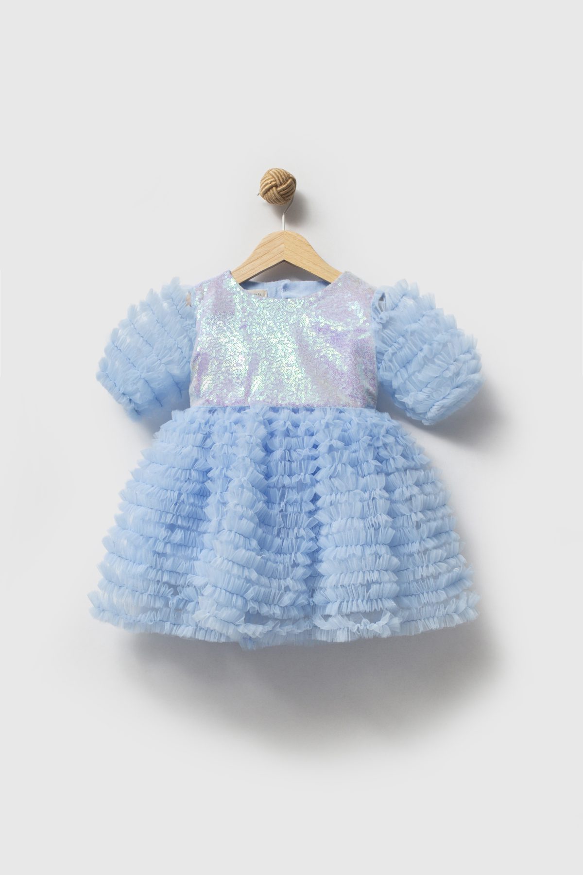 Greta Fırfır Detaylı Özel Gün Bayramlık Kız Çocuk Elbise - Görsel 4