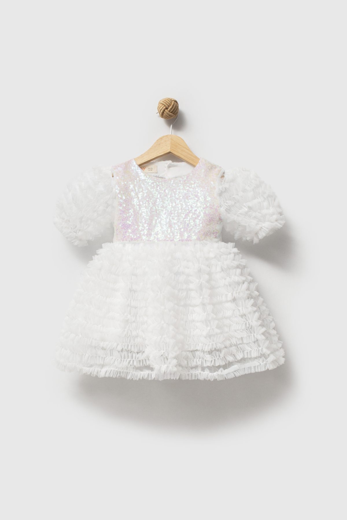 Greta Fırfır Detaylı Özel Gün Bayramlık Kız Çocuk Elbise - Görsel 5