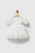 Greta Fırfır Detaylı Özel Gün Bayramlık Kız Çocuk Elbise - Görsel 5