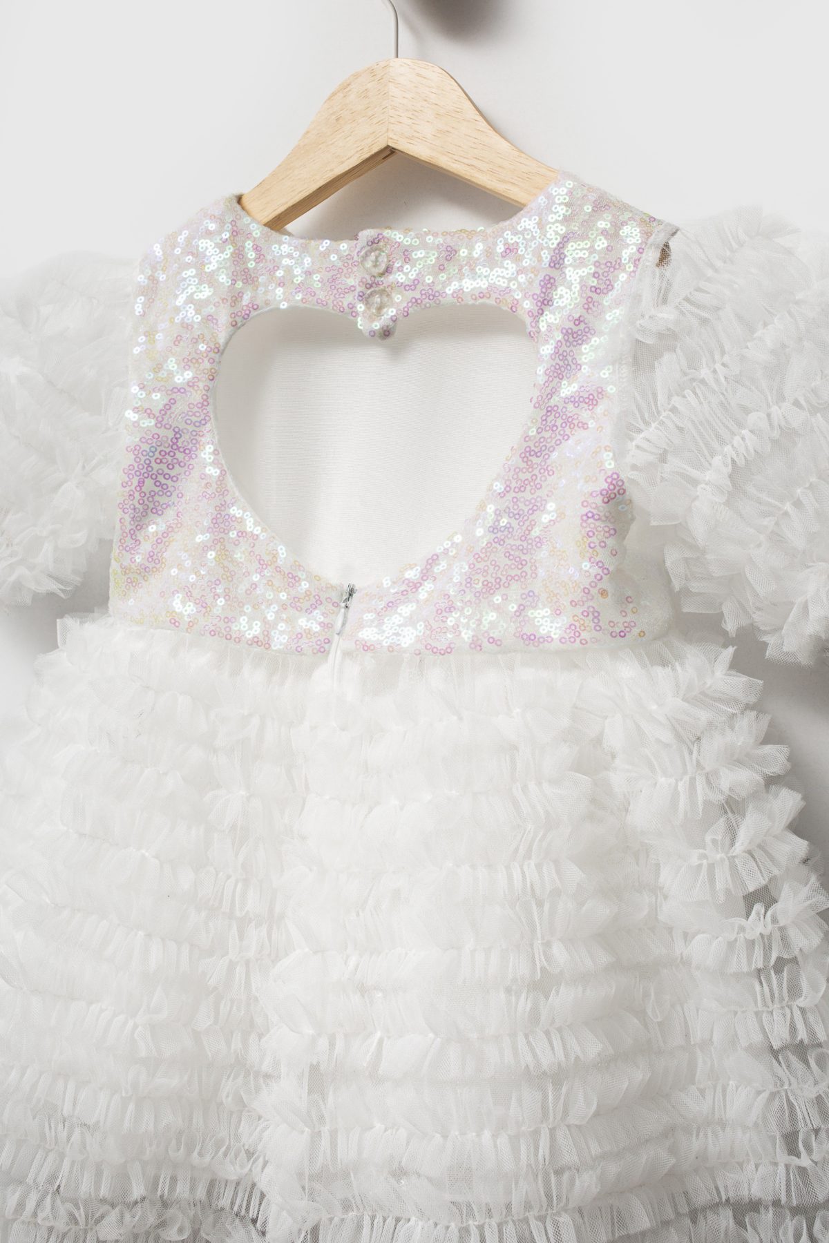 Greta Fırfır Detaylı Özel Gün Bayramlık Kız Çocuk Elbise - Görsel 6