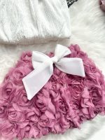 BERRY Kız Çocuk Bebek Gül Detaylı Kabarık Tütü Etekli 2'li Takım - Görsel 8