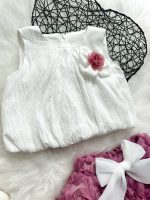 BERRY Kız Çocuk Bebek Gül Detaylı Kabarık Tütü Etekli 2'li Takım - Görsel 9