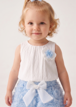 BERRY Kız Çocuk Bebek Gül Detaylı Kabarık Tütü Etekli 2'li Takım - Görsel 4