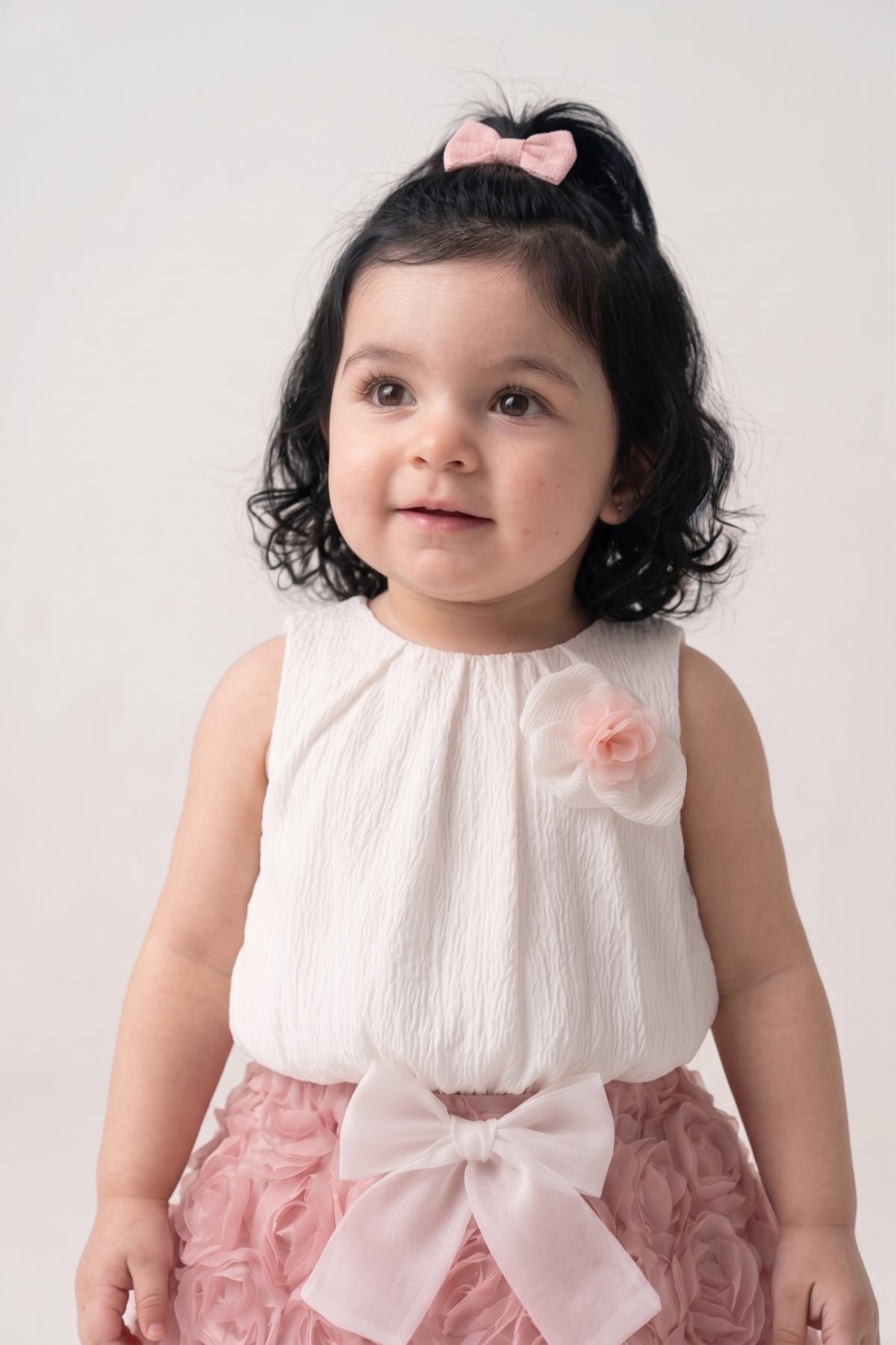 BERRY Kız Çocuk Bebek Gül Detaylı Kabarık Tütü Etekli 2'li Takım - Görsel 2