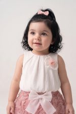 BERRY Kız Çocuk Bebek Gül Detaylı Kabarık Tütü Etekli 2'li Takım - Görsel 2