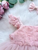 Bella Gül Detaylı Bayramlık Özel Gün Kız Çocuk Bebek Romper - Görsel 9