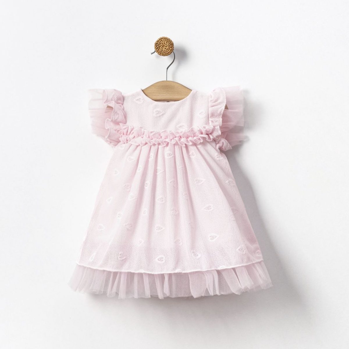 Nil kalp desenli tütü özel gün doğum günü kız bebek elbise - Görsel 3