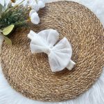 Beyaz Tül Fiyonk Kız Çocuk Bebek Bandana