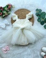 Bella Gül Detaylı Bayramlık Özel Gün Kız Çocuk Bebek Romper - Görsel 3