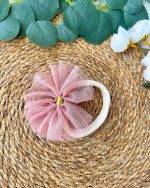 Pembe Tül Detaylı Kız Bebek Saç Toka Bandanası