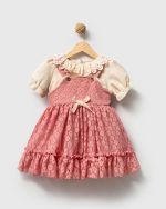 Freya Dantel Yaka Vintage Bayramlık Ve Özel Gün Kız Bebek Elbisesi - Görsel 4