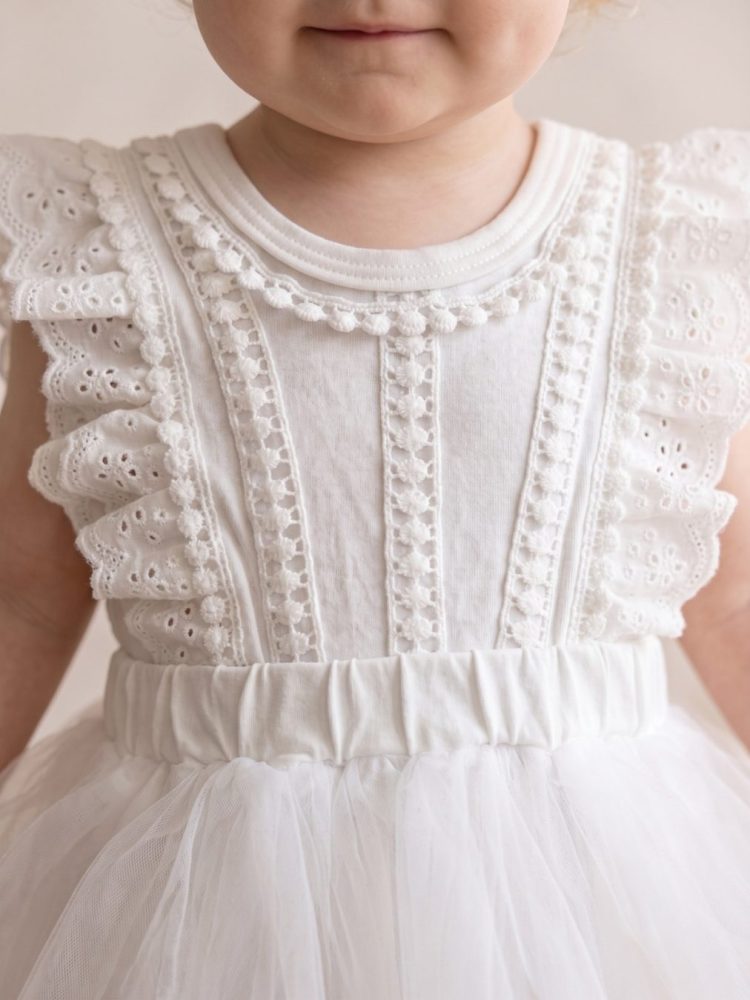 Angel Vintage Tül Etekli Özel Gün Mevlüt Bandanalı Kız Bebek Romper - Görsel 3