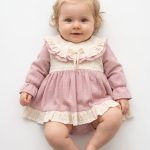 Cloe Vintage Dantel Yaka Fiyonk Detaylı Bayramlık Özel Gün Kız Bebek Romper