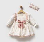 Flower Çiçek Desenli Bandanalı Bayramlık Özel Gün Kız Bebek Romper - Görsel 2